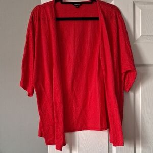 Catherines Bold Red Open-Front Cardigan
